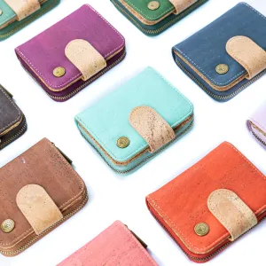 Stylish Solid-Color Cork Women's Short Wallet BAG-2353