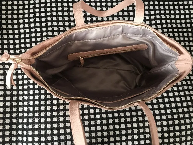 Stylish Womens Silver Leather Tote Bag Shoulder Tote Bag Silver Tote Purse For Women