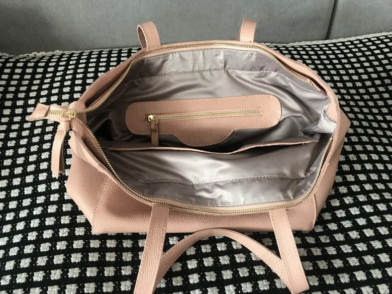 Stylish Womens Silver Leather Tote Bag Shoulder Tote Bag Silver Tote Purse For Women