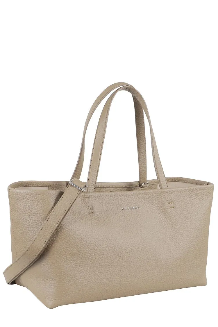 Textured Leather Shopper Xl With Adjustable Strap