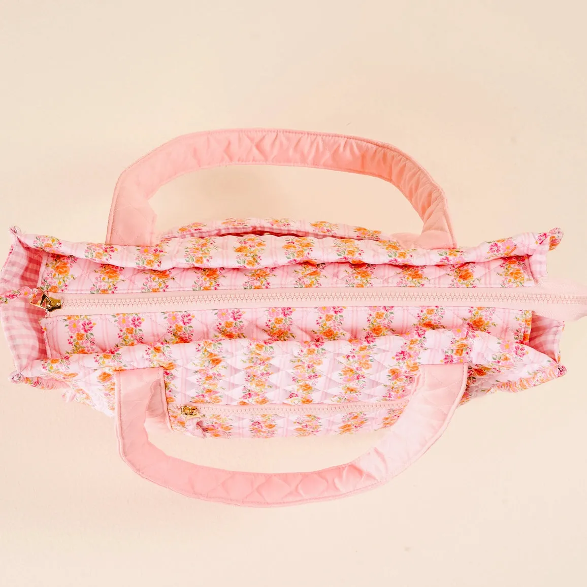 The Darling Effect - Everyday Quilted Tote Bag, Pink Petal Parade