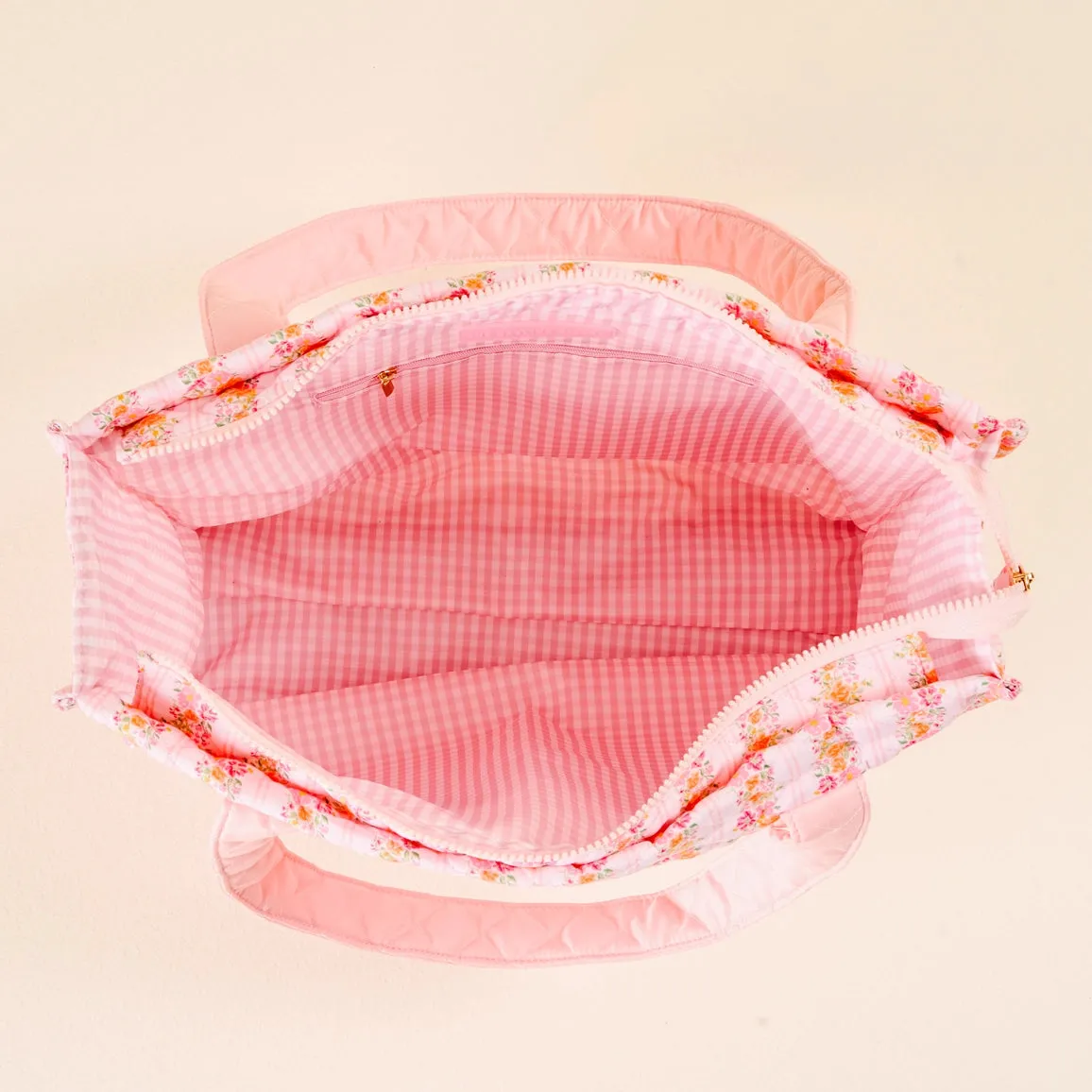 The Darling Effect - Everyday Quilted Tote Bag, Pink Petal Parade
