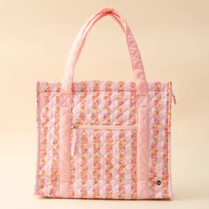 The Darling Effect - Everyday Quilted Tote Bag, Pink Petal Parade