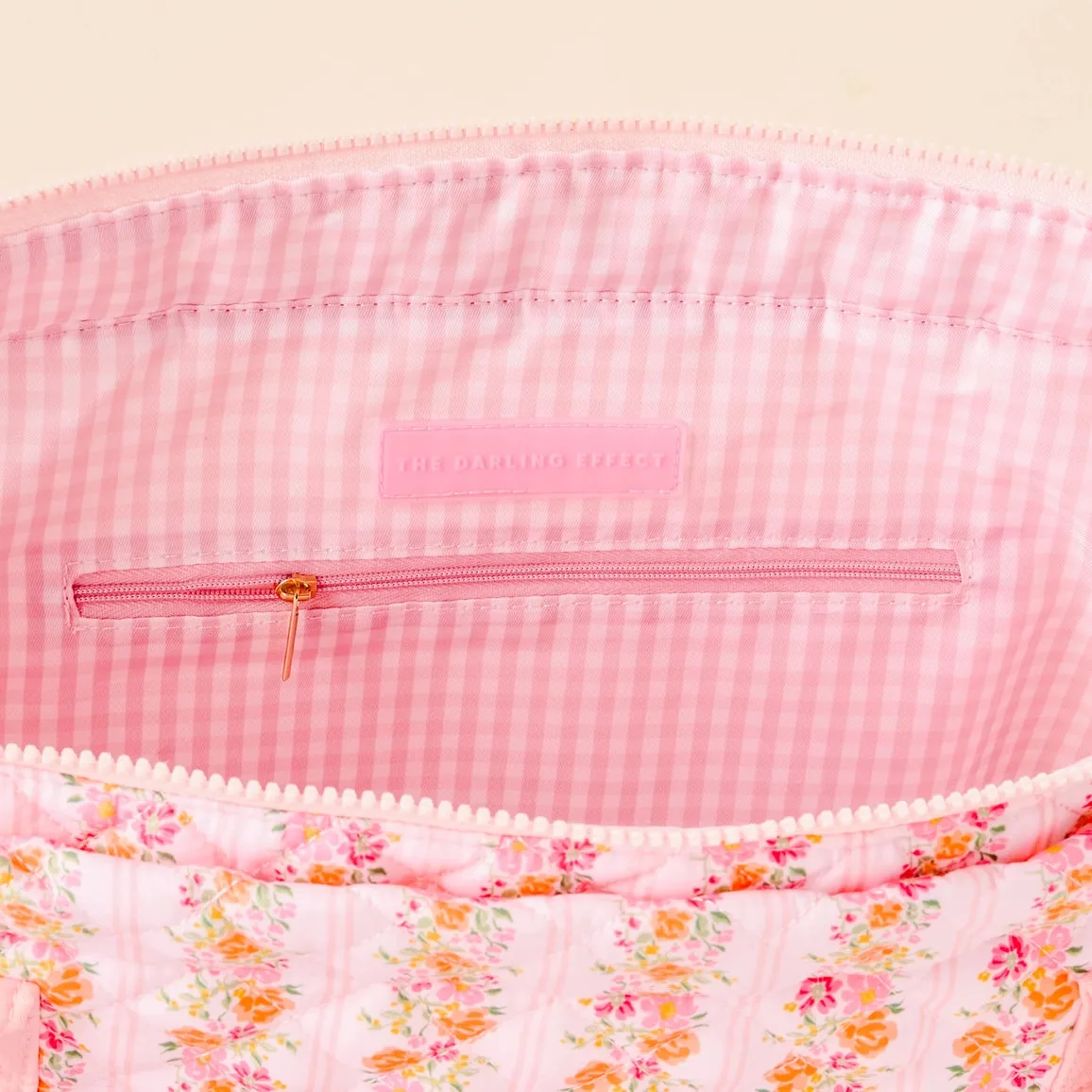 The Darling Effect - Everyday Quilted Tote Bag, Pink Petal Parade
