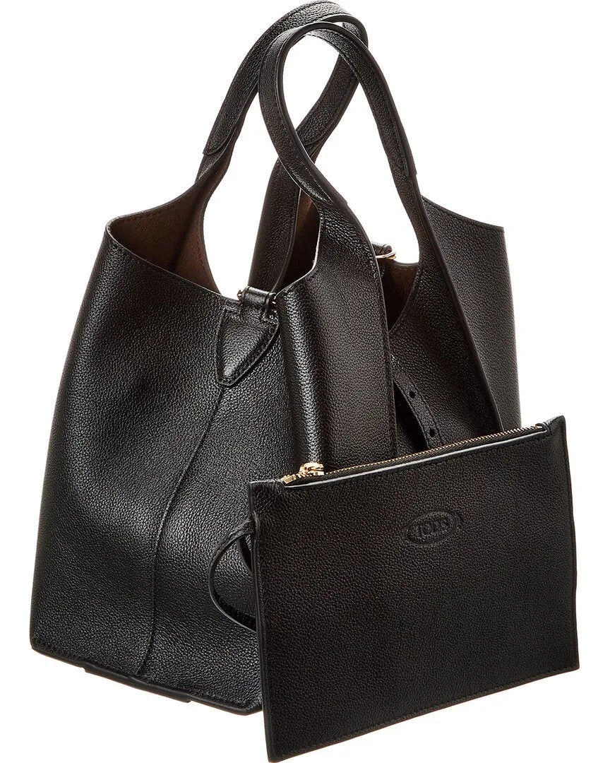 TODs T Timeless Mini Leather Tote, Black
