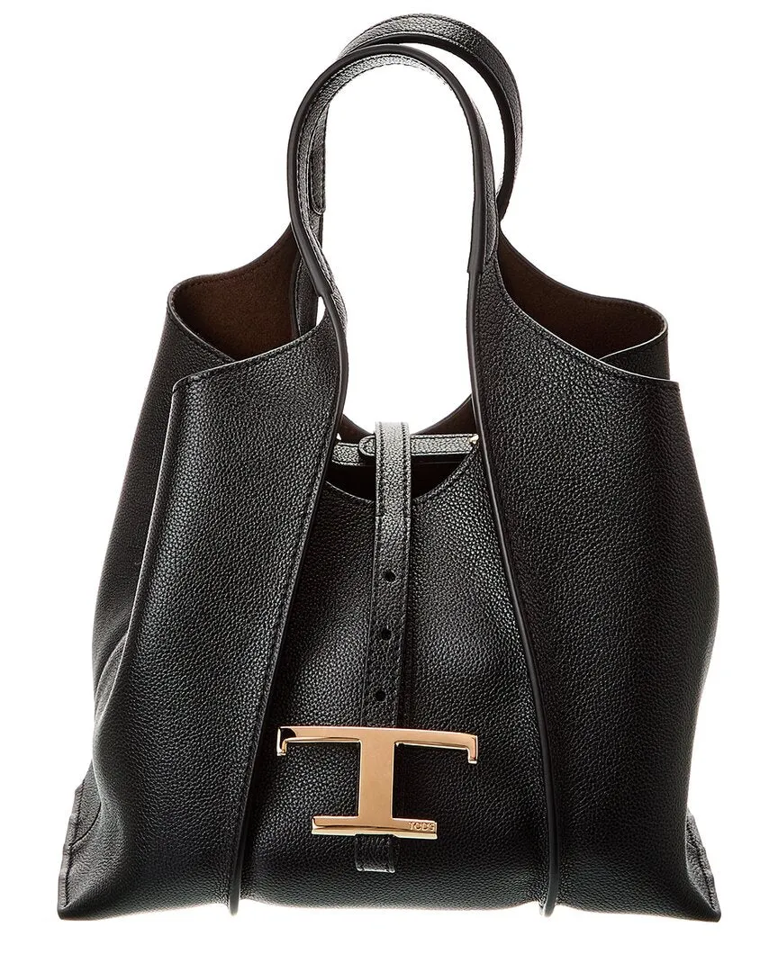 TODs T Timeless Mini Leather Tote, Black