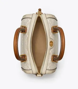T.O.R.Y. B.U.R.C.H. MINI T MONOGRAM BARREL BAG