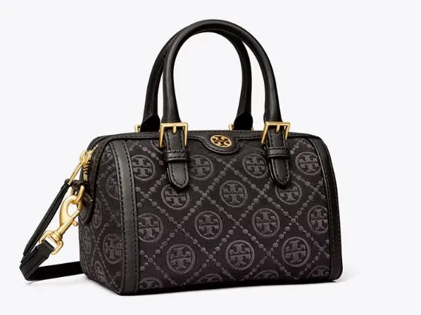 T.O.R.Y. B.U.R.C.H. MINI T MONOGRAM BARREL BAG