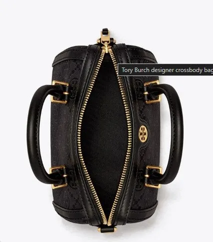T.O.R.Y. B.U.R.C.H. MINI T MONOGRAM BARREL BAG
