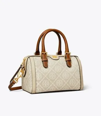 T.O.R.Y. B.U.R.C.H. MINI T MONOGRAM BARREL BAG