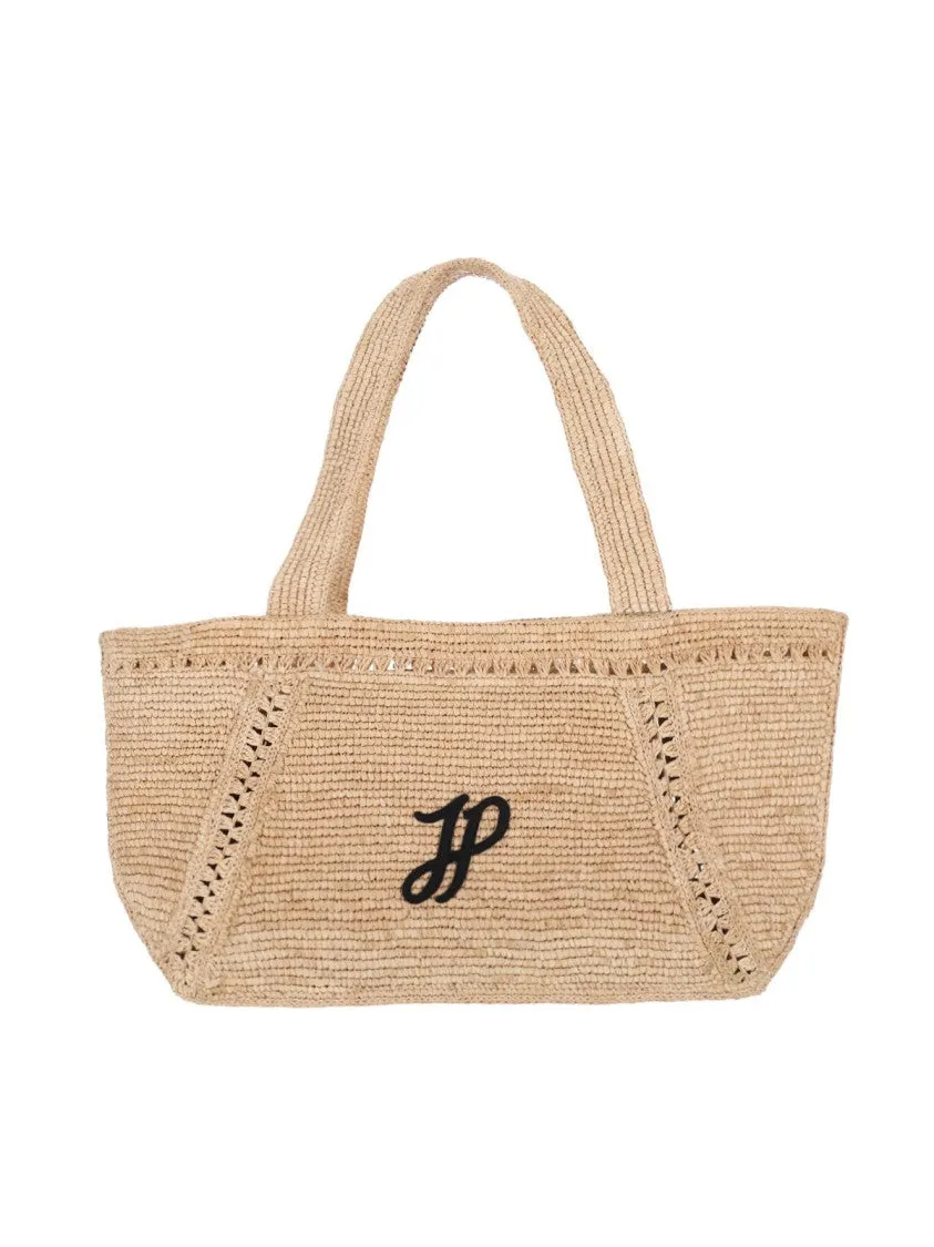 Trapezio" Large Tote  Beige