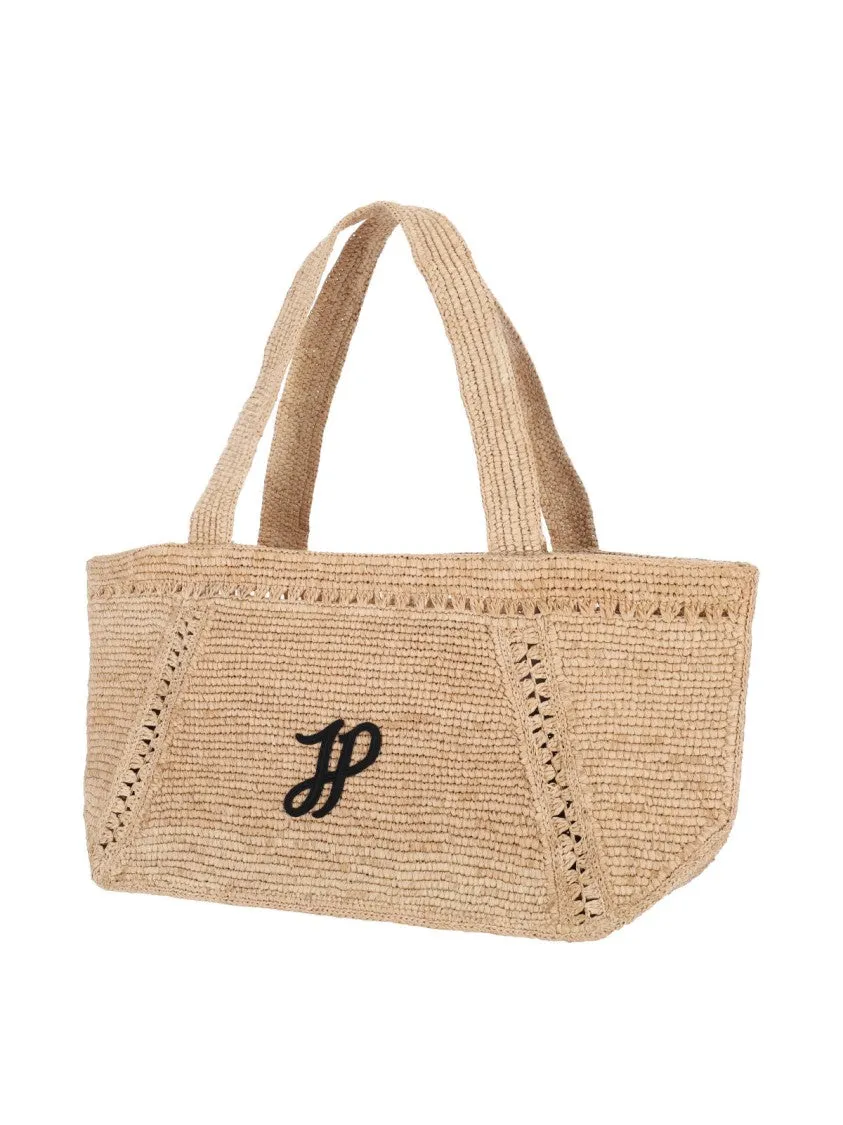 Trapezio" Large Tote  Beige