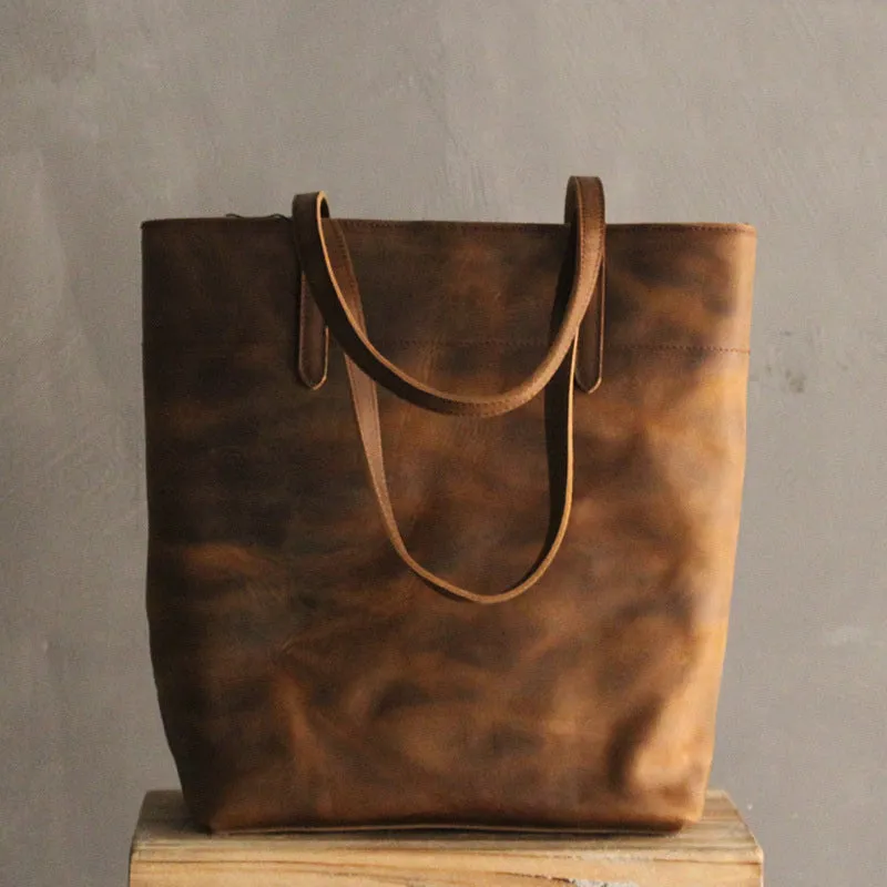 Vintage LEATHER WOMENs Large Tote Bag Work Tote Purse FOR WOMEN