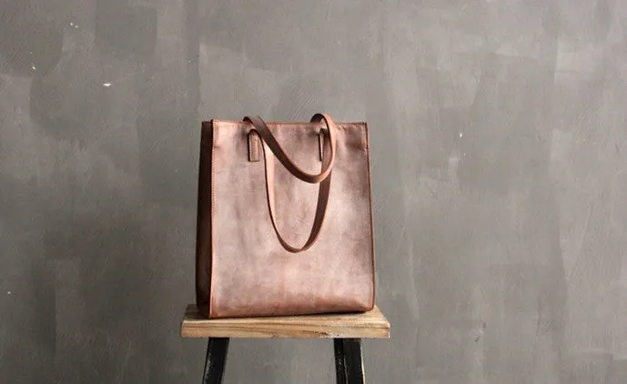 Vintage WOMENs LEATHER Tote Bag Work Leather Tote Purses FOR WOMEN