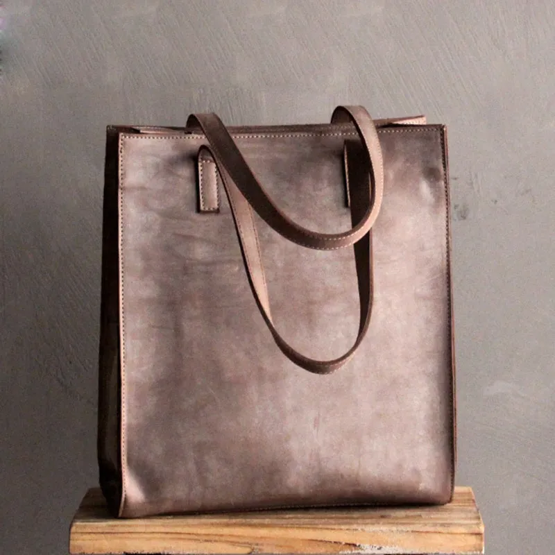 Vintage WOMENs LEATHER Tote Bag Work Leather Tote Purses FOR WOMEN