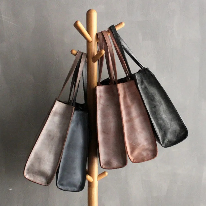 Vintage WOMENs LEATHER Tote Bag Work Leather Tote Purses FOR WOMEN