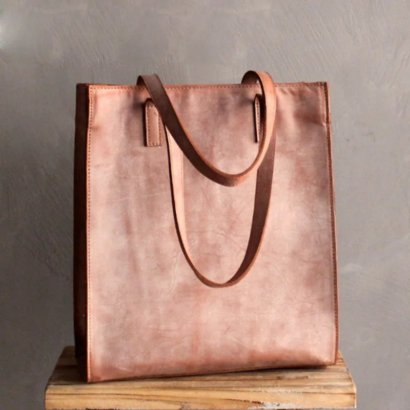 Vintage WOMENs LEATHER Tote Bag Work Leather Tote Purses FOR WOMEN