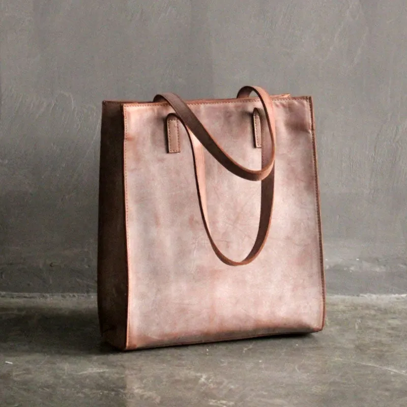 Vintage WOMENs LEATHER Tote Bag Work Leather Tote Purses FOR WOMEN