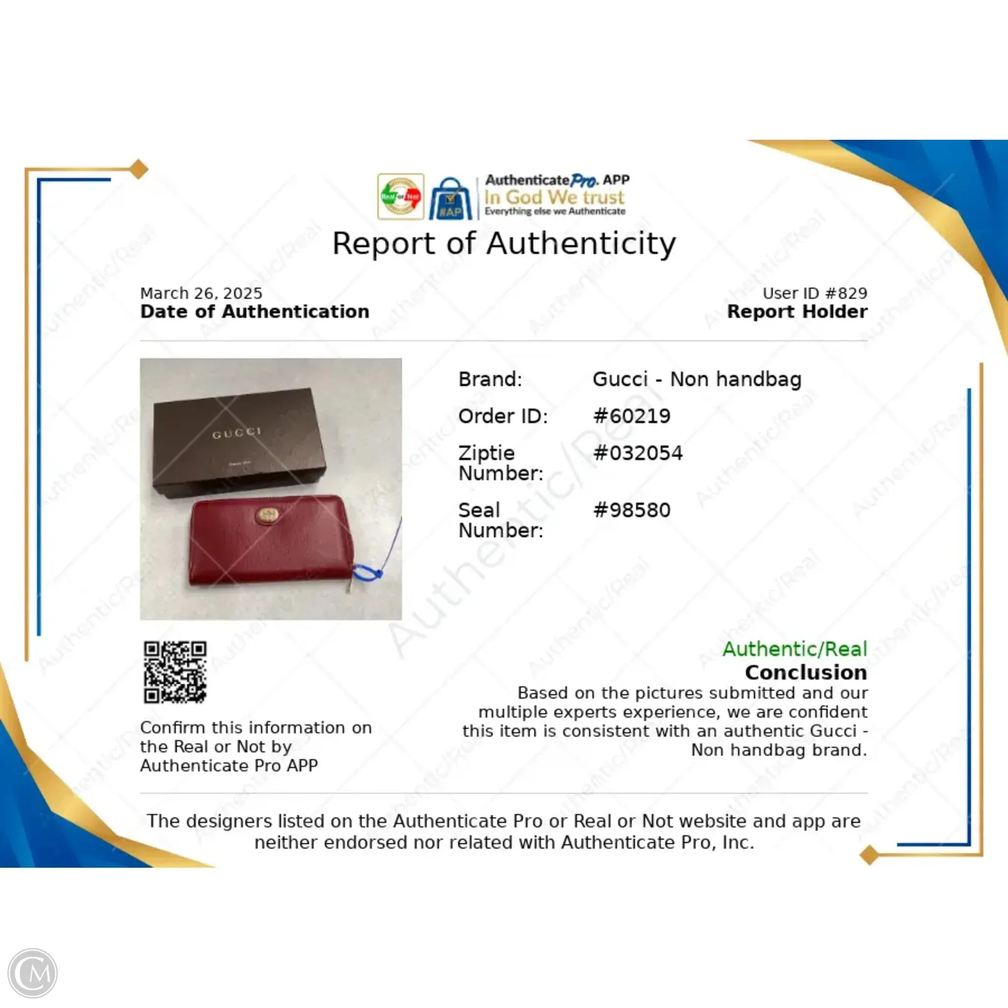 Wallet Luxury Designer By Gucci, Size: Large