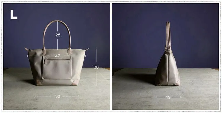 Womens Dark Blue&Brown Nylon Shoulder Tote Small Dark Blue Nylon&Brown Handbag Purse for Ladies