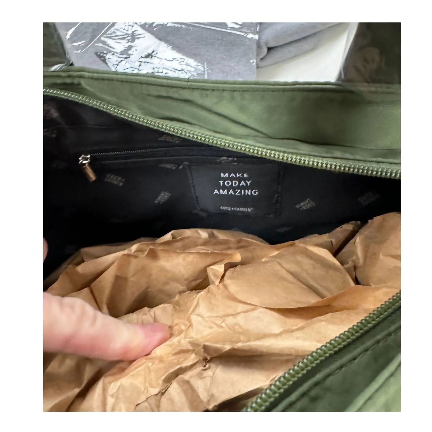Women's Handbag Quilted Puff Tote Bag In Olive