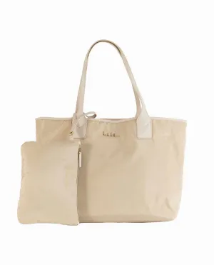 Women's Nylon Reversible Tote Bag In Summer Sand And Peach