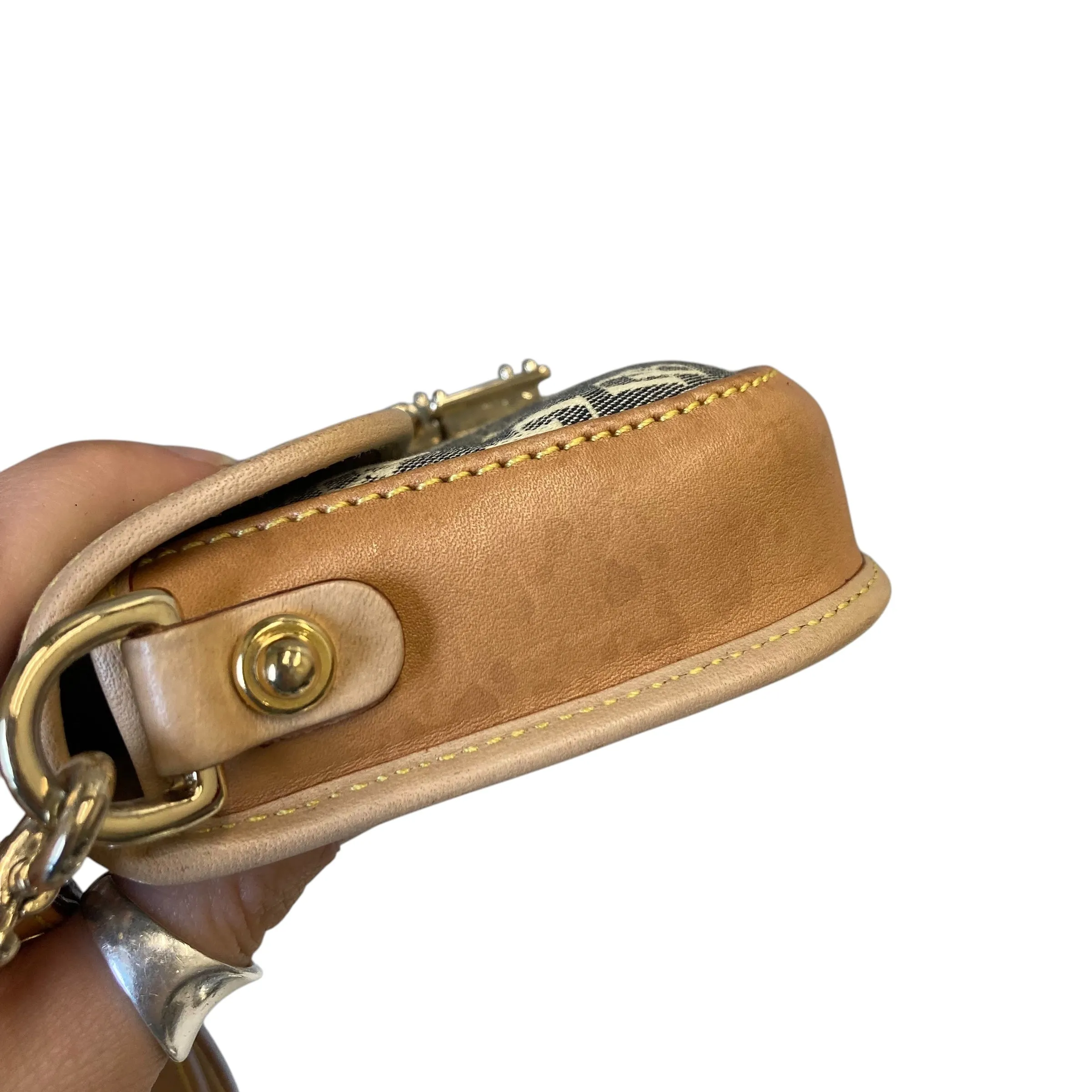 Wristlet Designer By Dooney And Bourke In Grey & Tan, Size:Small