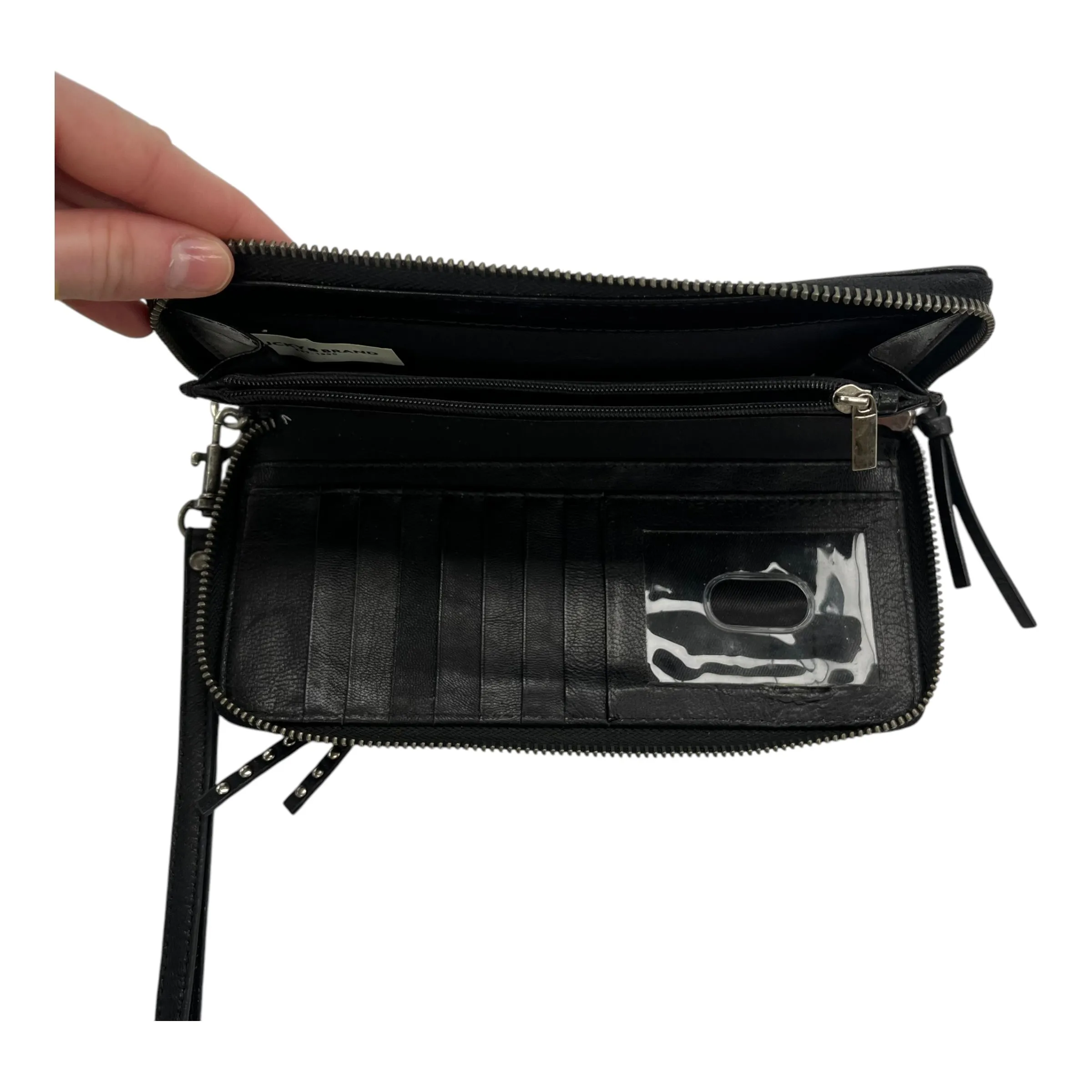 Wristlet Leather By Lucky Brand In Black, Size:Medium
